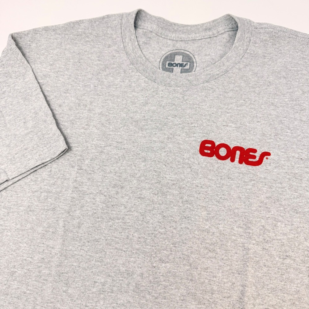 Bones Bearings Mens XL Graphic T-Shirt Heather Gray Short Sleeve Skate Tee Logo